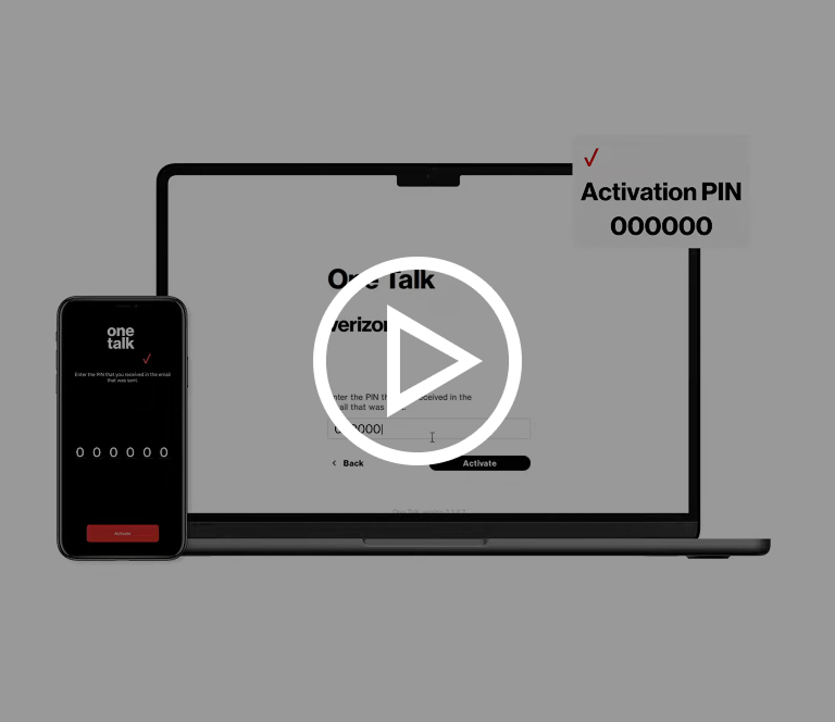 One Talk activation code page